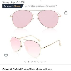 Sojos pink mirrored aviator sunglasses
